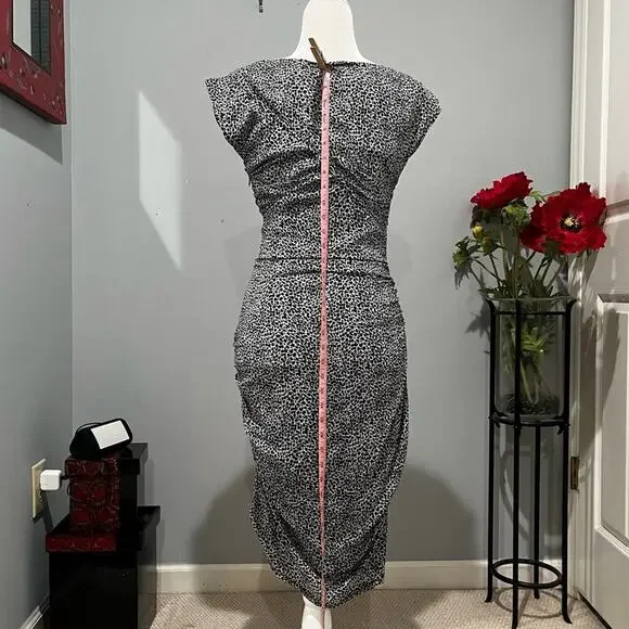 NEW Ann Taylor Silk Classic Ruched Draped Tailored Hourglass City Pencil Dress 0 - Picture 15 of 16